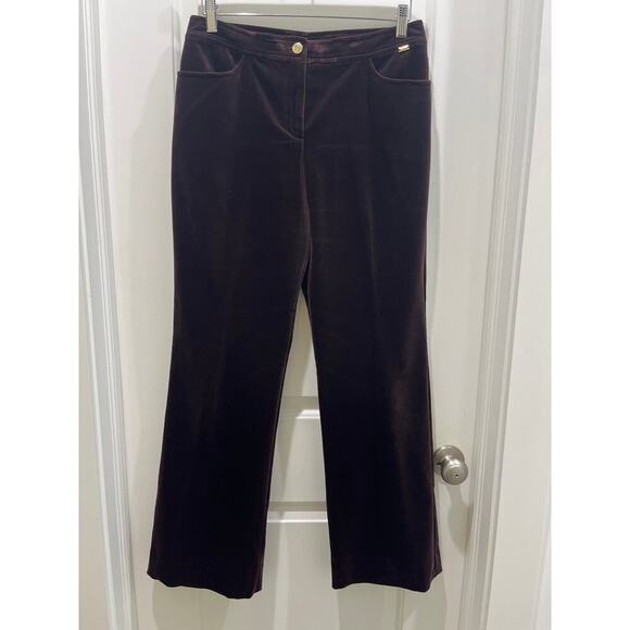 St. John Sport Chocolate Velvet Boot Cut Trouser Sz 6 - Picture 1 of 8